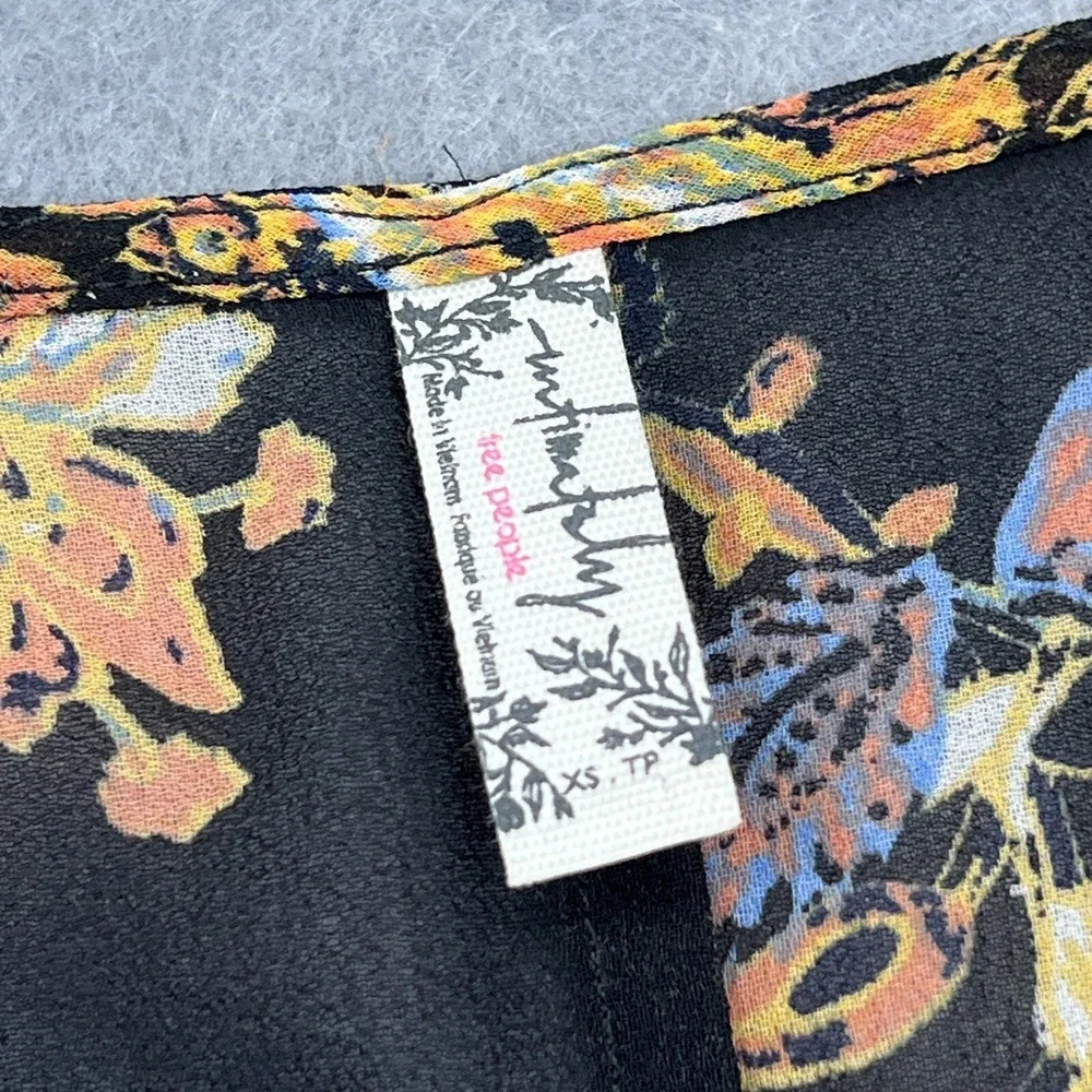 Free People Cardigan Women's XS Dream State Set Black Combo Floral Lightweight**